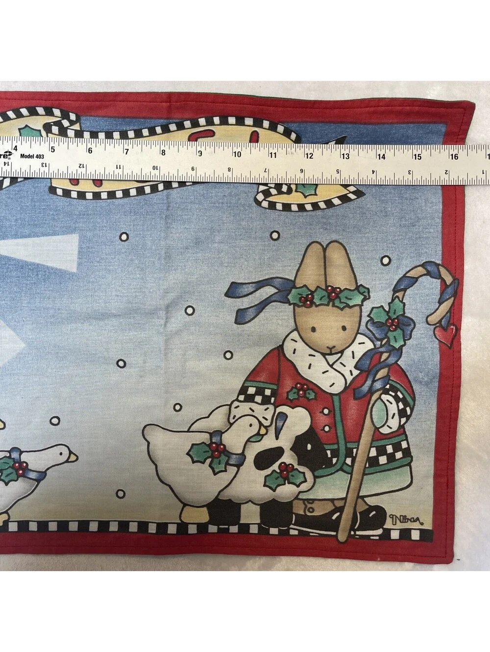 Vintage Daisy Kingdom Handmade Christmas Placemats Set Of 2